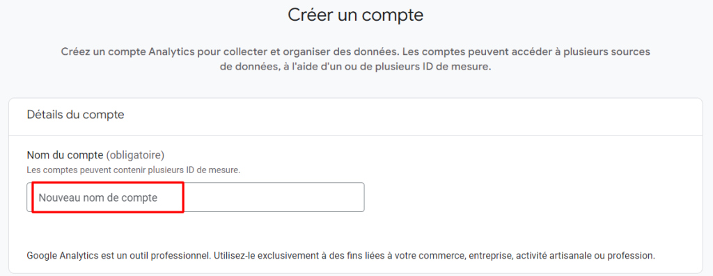 configurer votre compte Analytics